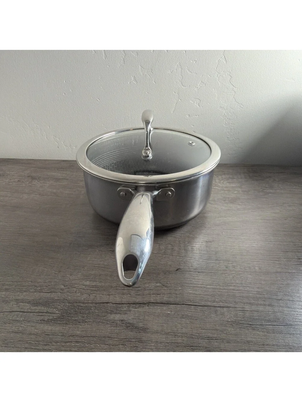 HexClad 3-QUART SAUCEPAN 3 QT w/ LID Hybrid Non Stick Pot - Used Good Condition